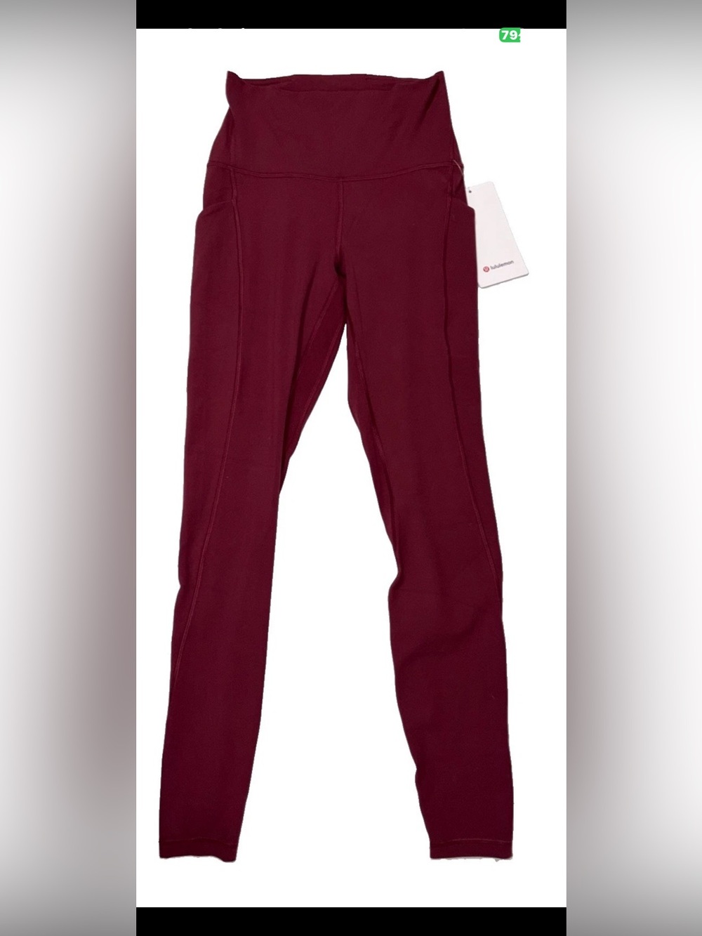 NWT*LULULEMON*SIZE 6*ALIGN HIGH RISE 25” PANT*POCKETS*AUTHENTIC*BURGUNDY BAY - Picture 14 of 16